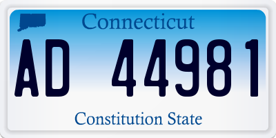CT license plate AD44981