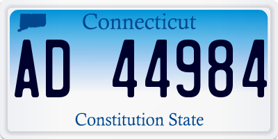 CT license plate AD44984