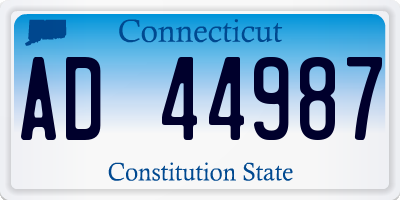 CT license plate AD44987