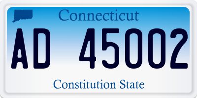 CT license plate AD45002