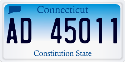 CT license plate AD45011