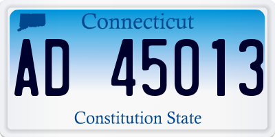 CT license plate AD45013