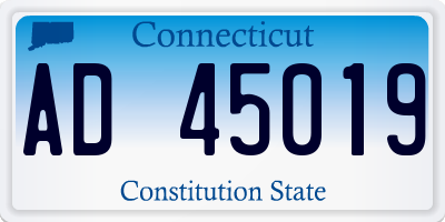 CT license plate AD45019