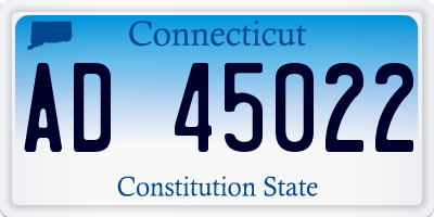 CT license plate AD45022