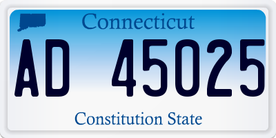 CT license plate AD45025
