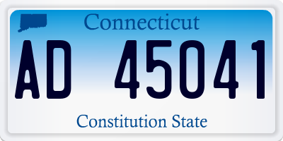 CT license plate AD45041