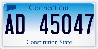 CT license plate AD45047
