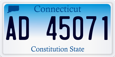 CT license plate AD45071