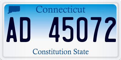 CT license plate AD45072