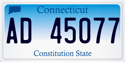 CT license plate AD45077