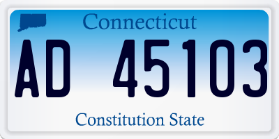 CT license plate AD45103
