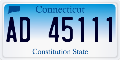 CT license plate AD45111