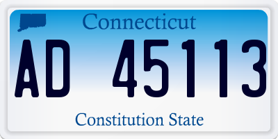 CT license plate AD45113