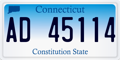 CT license plate AD45114