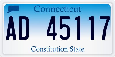 CT license plate AD45117