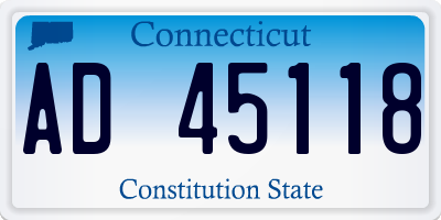 CT license plate AD45118