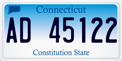 CT license plate AD45122