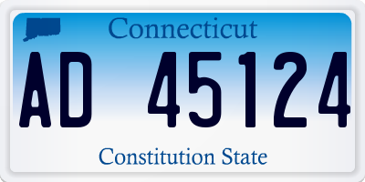CT license plate AD45124