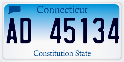 CT license plate AD45134