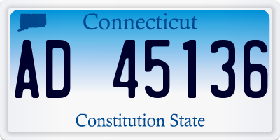 CT license plate AD45136