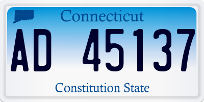 CT license plate AD45137