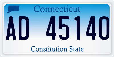 CT license plate AD45140