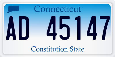 CT license plate AD45147