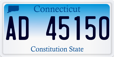 CT license plate AD45150