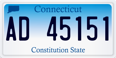 CT license plate AD45151