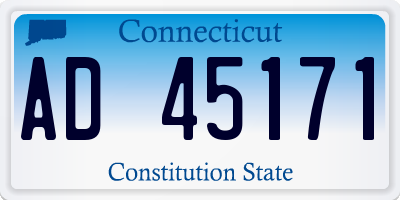 CT license plate AD45171