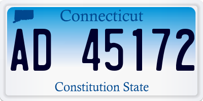 CT license plate AD45172