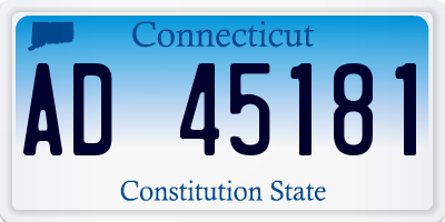 CT license plate AD45181