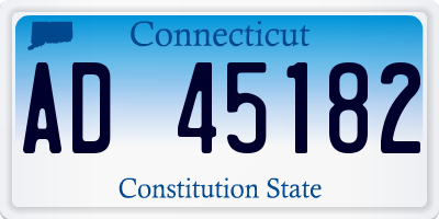 CT license plate AD45182