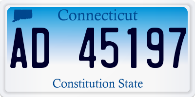 CT license plate AD45197