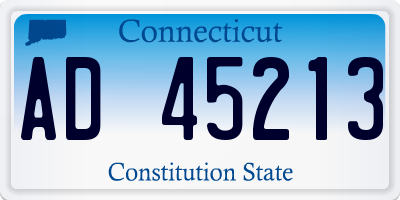 CT license plate AD45213