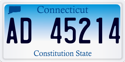 CT license plate AD45214