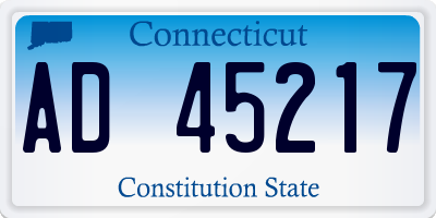 CT license plate AD45217