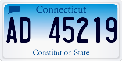 CT license plate AD45219
