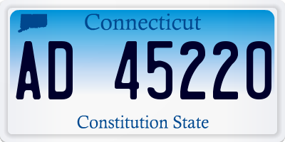 CT license plate AD45220