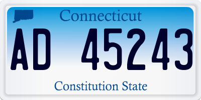 CT license plate AD45243