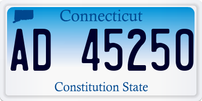 CT license plate AD45250