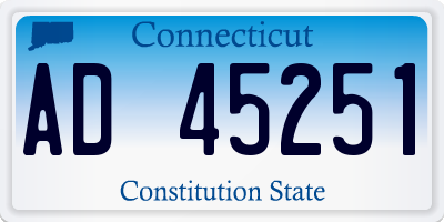 CT license plate AD45251