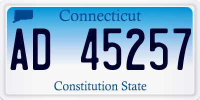 CT license plate AD45257