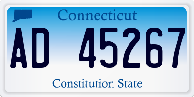 CT license plate AD45267