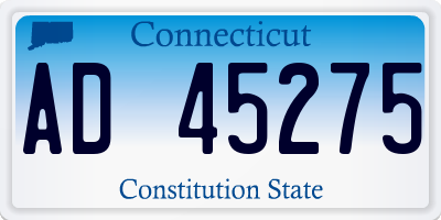 CT license plate AD45275