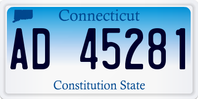 CT license plate AD45281