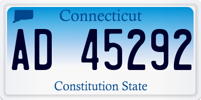 CT license plate AD45292