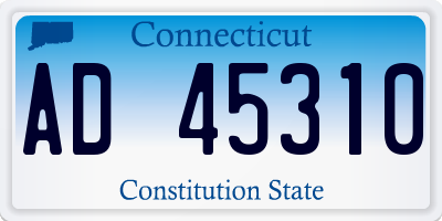 CT license plate AD45310