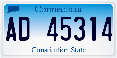 CT license plate AD45314