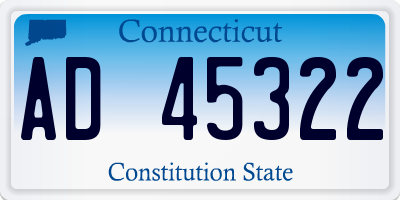 CT license plate AD45322